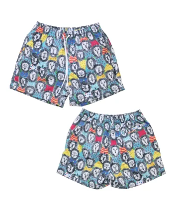 กางเกงว่ายน้ำ ขาสั้นชายมีซับใน ผ้าโพลีเอสเตอร์