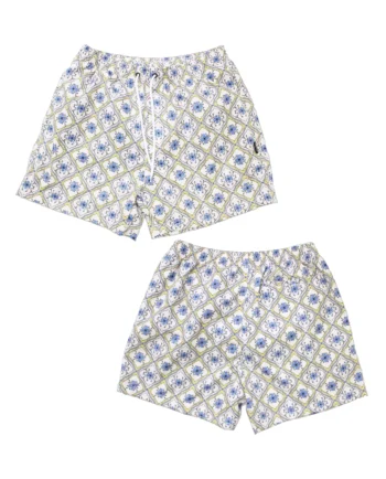 กางเกงว่ายน้ำ ขาสั้นชายมีซับใน ผ้าโพลีเอสเตอร์