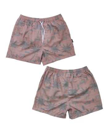 กางเกงว่ายน้ำ ขาสั้นชายมีซับใน ผ้าโพลีเอสเตอร์