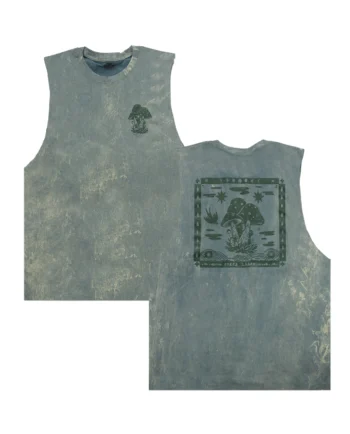 เสื้อกล้ามแขนกุดสกรีนลาย ผ้าคอตตอนฟอกขาว