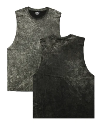 เสื้อกล้ามแขนกุด ผ้าคอตตอน สีพื้นฟอกขาว