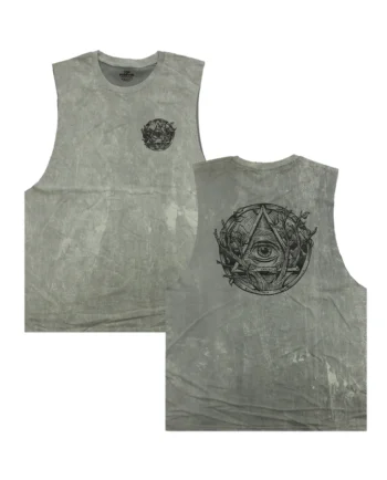 เสื้อกล้ามแขนกุดสกรีนลาย ผ้าคอตตอนฟอกขาว