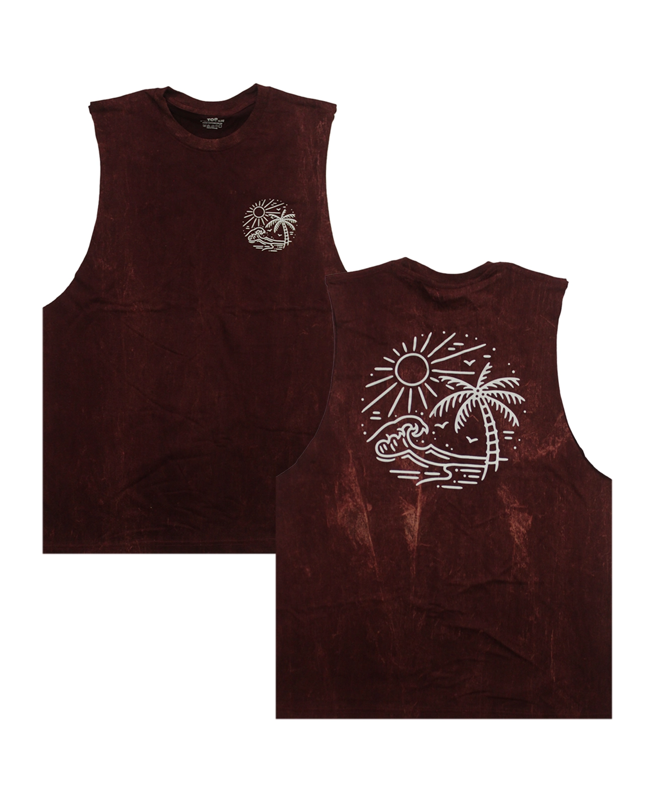 เสื้อกล้ามแขนกุดสกรีนลาย ผ้าคอตตอนฟอกขาว